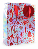 Medium Iridescent Foil Christmas Gift Bag
