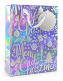 Medium Iridescent Foil Christmas Gift Bag