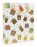 Large White and Gold Foil Christmas Gift Bag