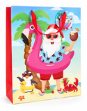 Large Summer Santa Foil Gift Bag