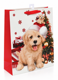 Large Christmas Pets Glitter Gift Bag