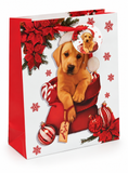 Large Christmas Pets Glitter Gift Bag