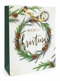 Large Foliage Foil Christmas Gift Bag