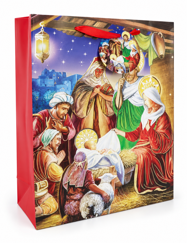 Foil Nativity Christmas Gift Bag
