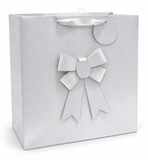 Wide Glitter Bow Gift Bag