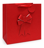 Wide Glitter Bow Gift Bag