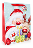 Extra Large Cute Santa Glitter Gift Bag
