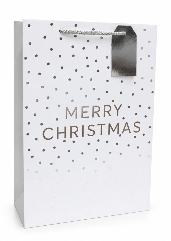 Extra Large Merry Christmas Foil Dot Gift Bag