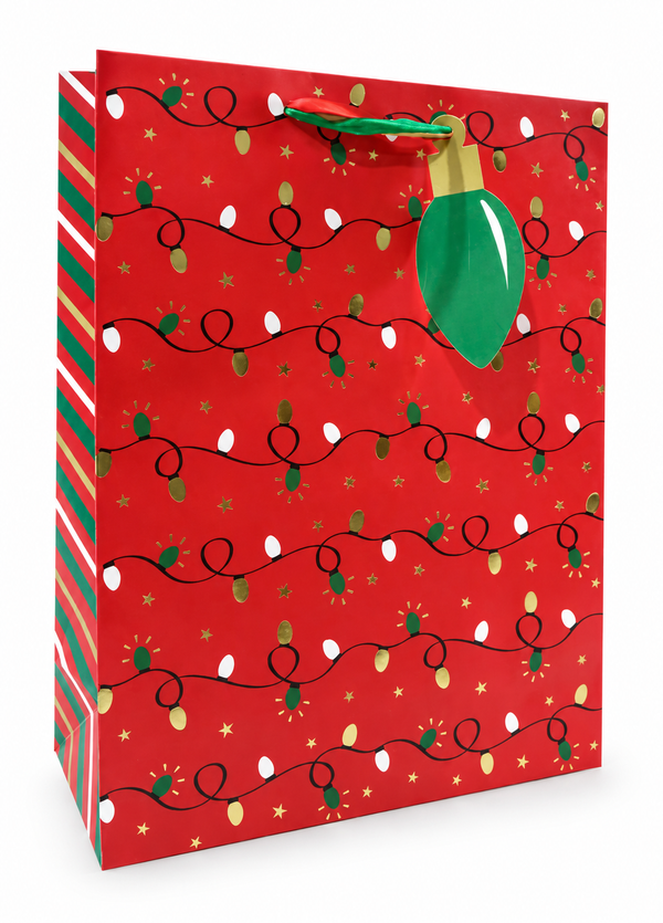 Extra Large Wide Red Christmas Gift Bag