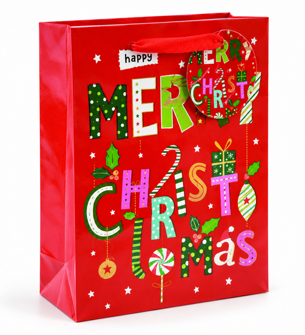 Medium Printed Christmas Gift Bag
