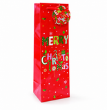 Printed Christmas Bottle Gift Bag