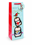 Printed Christmas Bottle Gift Bag