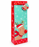 Printed Christmas Bottle Gift Bag