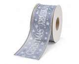 Silver and White Christmas Ribbon - 50 mm x 2.7 m