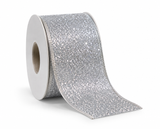 Silver and White Christmas Ribbon - 50 mm x 2.7 m