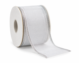 Silver and White Christmas Ribbon - 50 mm x 2.7 m