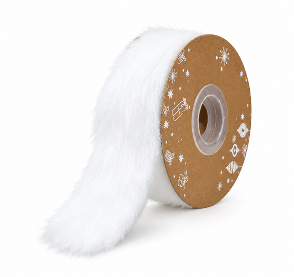 White Plush Ribbon - 50 mm x 3 m