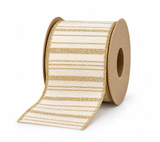 Glitter Stripe Christmas Ribbon - 63 mm x 10 m