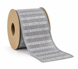 Glitter Stripe Christmas Ribbon - 63 mm x 10 m