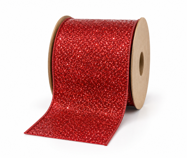 Glitter Christmas Ribbon - 63 mm x 10 m