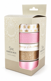 Coordinated Christmas Ribbon Gift Box - 5 Pack