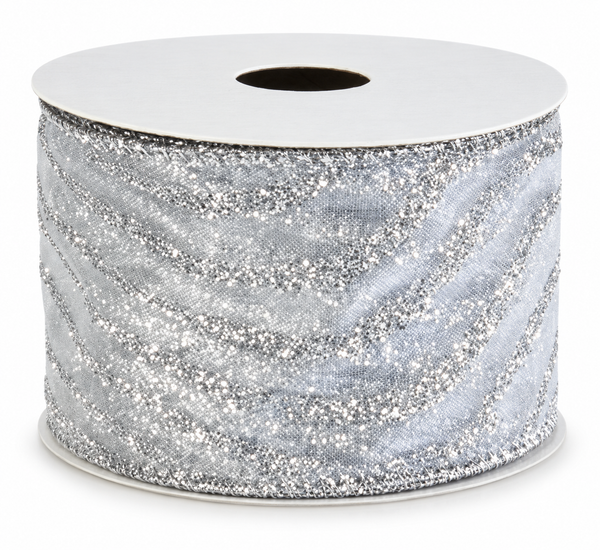 Silver Christmas Ribbon - 50 mm x 2.7 m