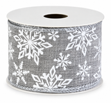 Silver Christmas Ribbon - 50 mm x 2.7 m