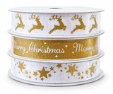 Christmas Ribbon Set - 3 Pack, 15 mm x 3 m
