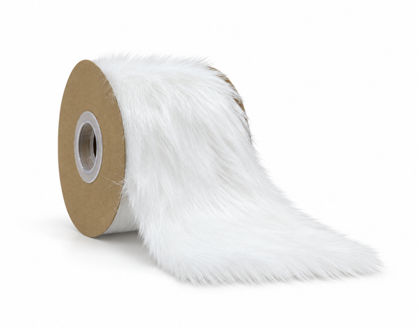White Plush Ribbon - 10 cm x 2.7 m