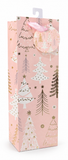 Pink and Gold Foil Christmas Bottle Gift Bag