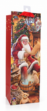 Traditional Santa Glitter Bottle Gift Bag