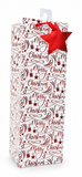 White Foil Merry Christmas Bottle Gift Bag