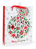 Classic Red and Green Foil Christmas Gift Bag