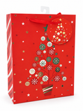 Medium Red and Gold Foil Christmas Gift Bag