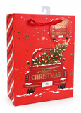 Medium Red and Gold Foil Christmas Gift Bag