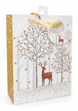 Medium Pink and Gold Forest Glitter Gift Bag
