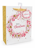 Medium Pink and Gold Forest Glitter Gift Bag