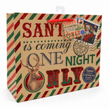 Wide Kraft Santa Postage Foil Gift Bag