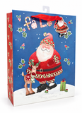 Large Santa Candy Cane Foil Gift Bag