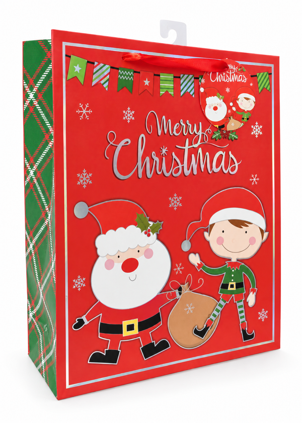 Large Red Christmas Character Gift Bag
