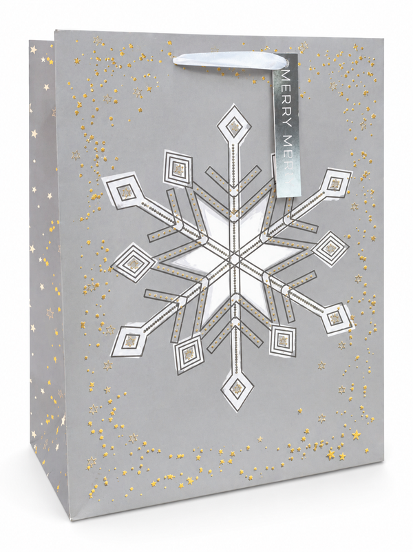 Large Silver Greetings Foil Christmas Gift Bag