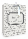 Large Silver Greetings Foil Christmas Gift Bag