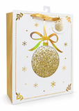 Large Gold Foil and Glitter Christmas Gift Bag