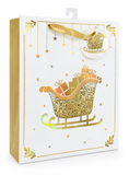 Large Gold Foil and Glitter Christmas Gift Bag