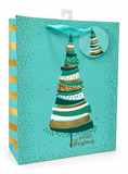 Large Green and White Gold Foil Gift Bag