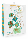 Large Green and White Gold Foil Gift Bag