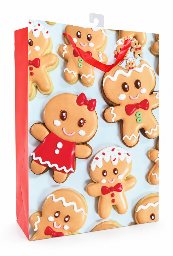 Extra Large Christmas Cookie Glitter Gift Bag