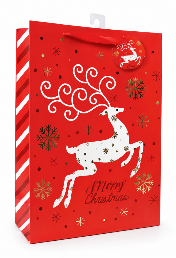 Extra Large Classic Red and Gold Foil Gift Bag