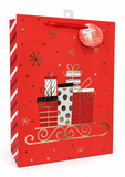 Extra Large Classic Red and Gold Foil Gift Bag