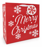 Wide Square Merry Christmas Foil Gift Bag
